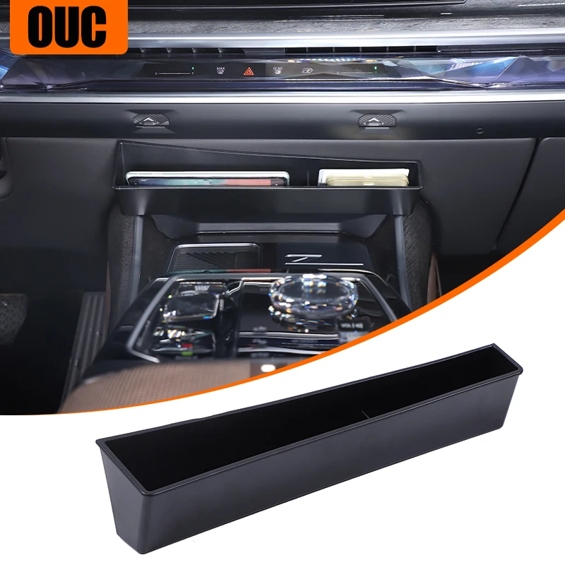 Black Car Central Control Storage Box Container Holder Tray For BMW 7 Series G70 2023 2024 2025 Interior Accessories