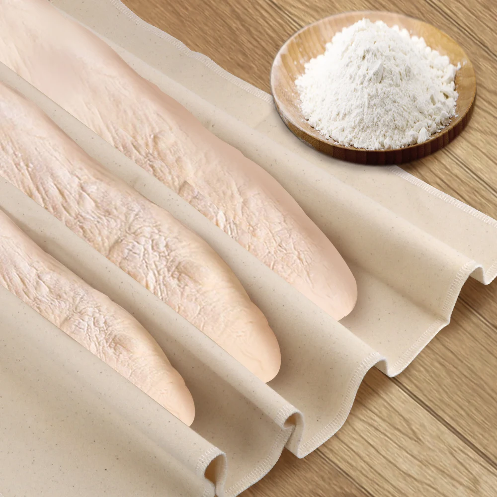 Linen Fermented Cloth Pastry Baker's Couche Proofing Cloth Baking Mat Dough Bakers Pans Proving Bread Baguette Flax Cloth Thick