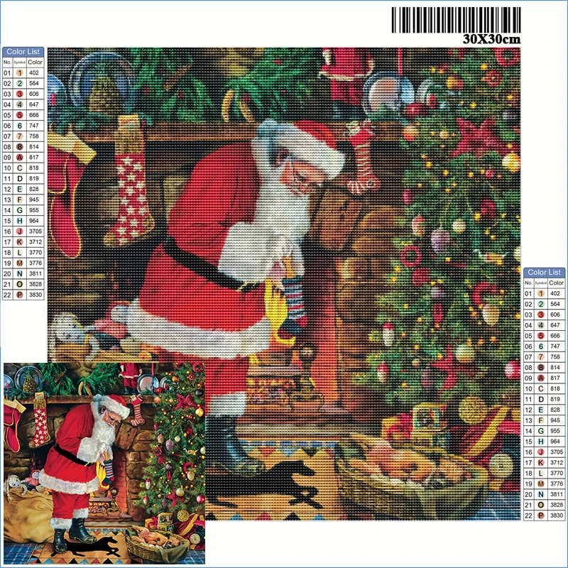 Christmas Decorations 2024 New Arrivals Square Drill Diamond Painting Santa Claus Full Rhinestones Needlework Handmade Gift