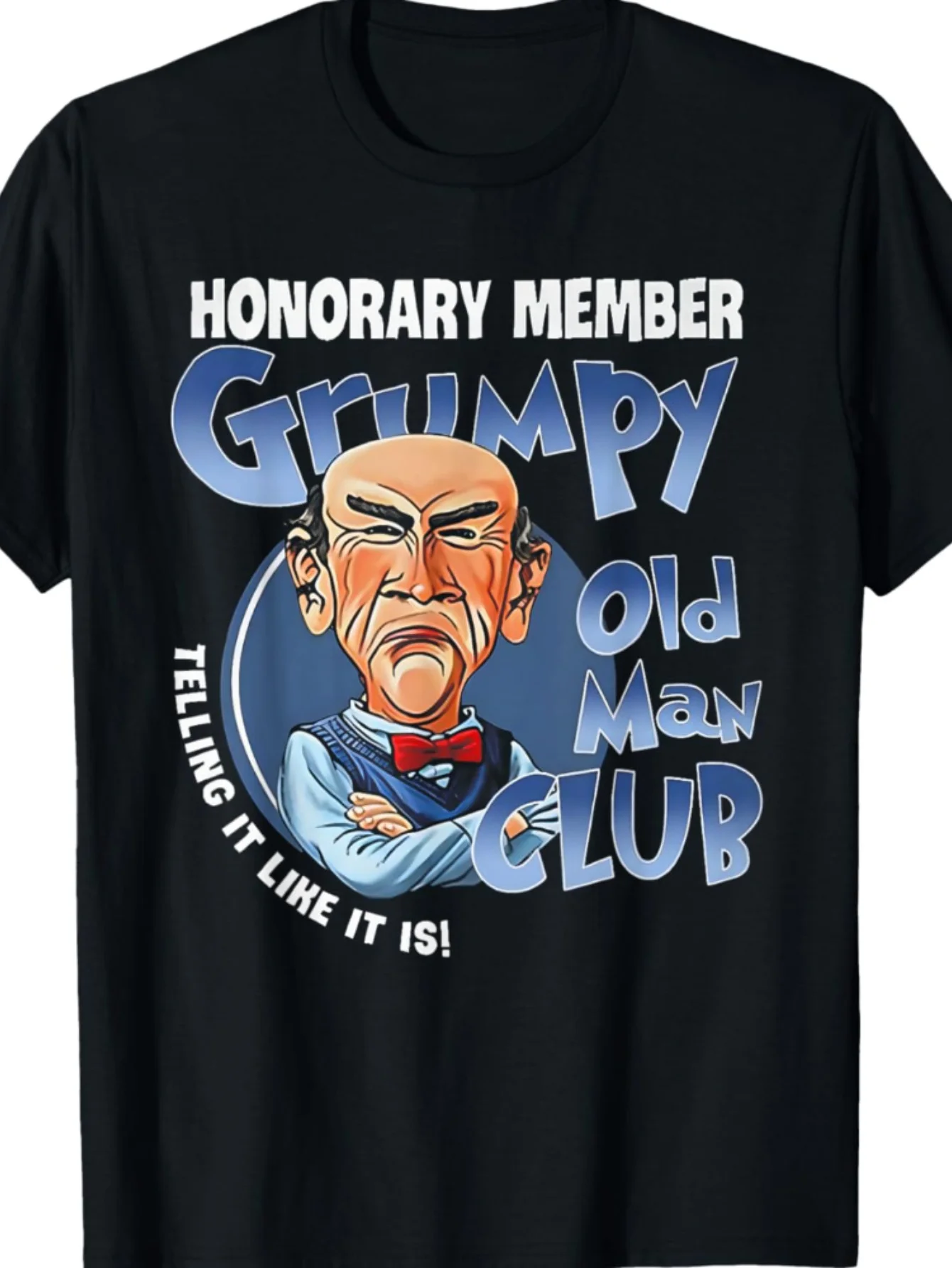 Grumpy Old for Man Club Honorary Member T-Shirt - Funny Sarcastic Graphic Tee for Men, Bold 