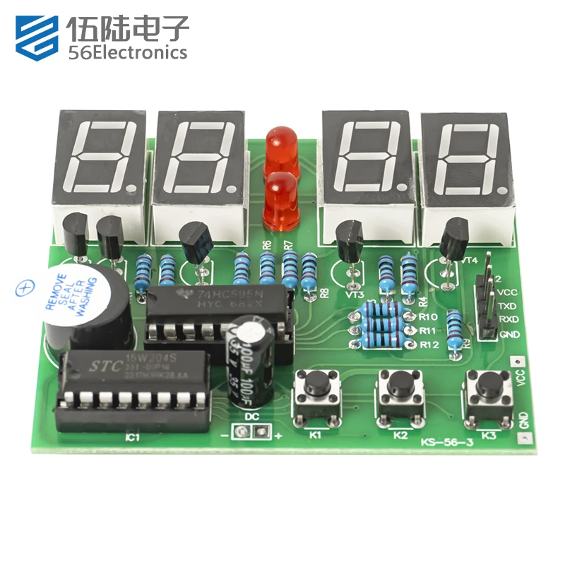 4-bit Digital Electronic Welding Clock DIY Kit Self Assembly and Soldering DIY Kit Components