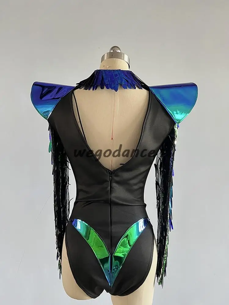 New Sexy Sequins Bodysuit Singer Performance Dancer Costume For Woman