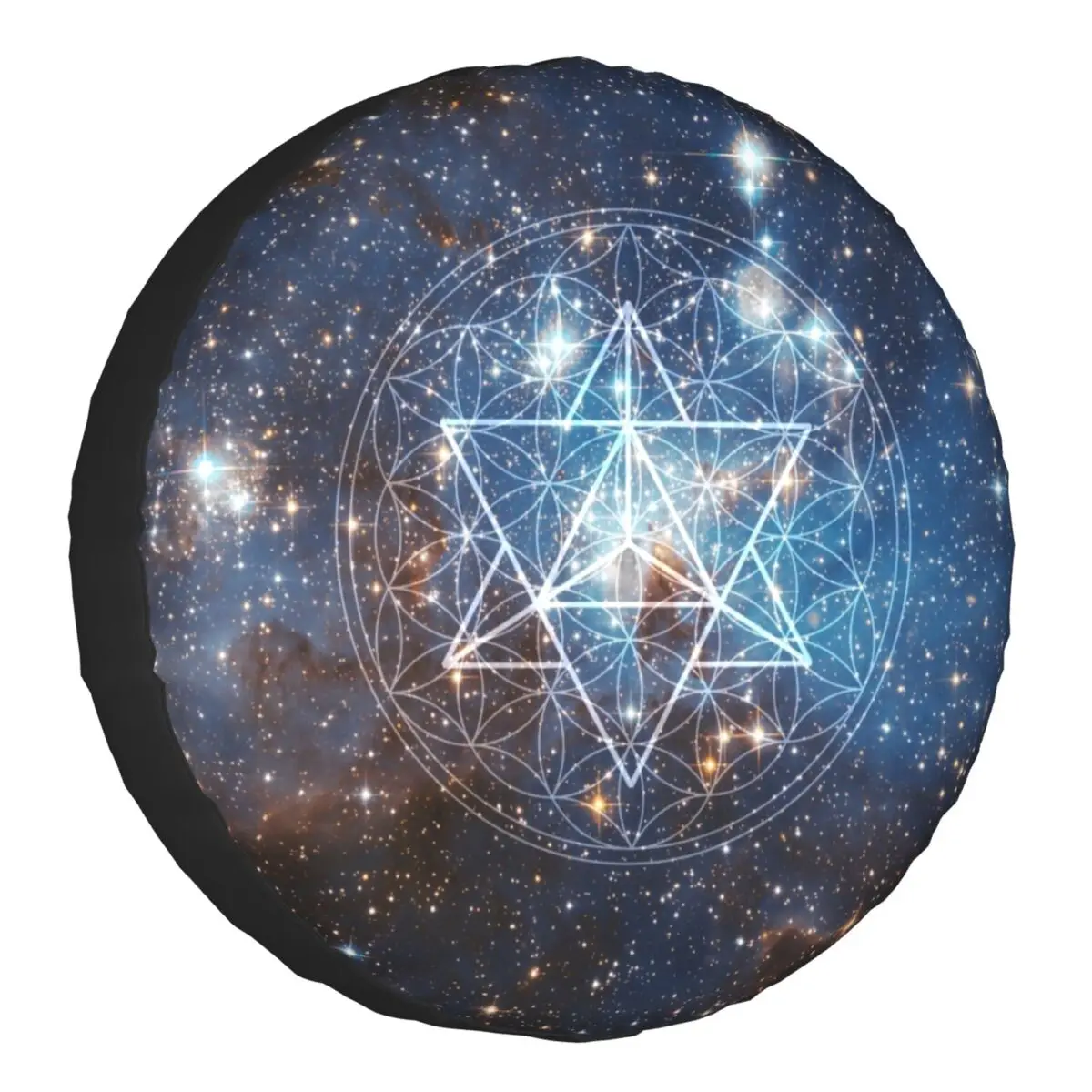 Merkaba In Flower Of Life Spare Tire Cover Sacred Space For Jeep SUV RV Car Wheel Protectors Accessories 14