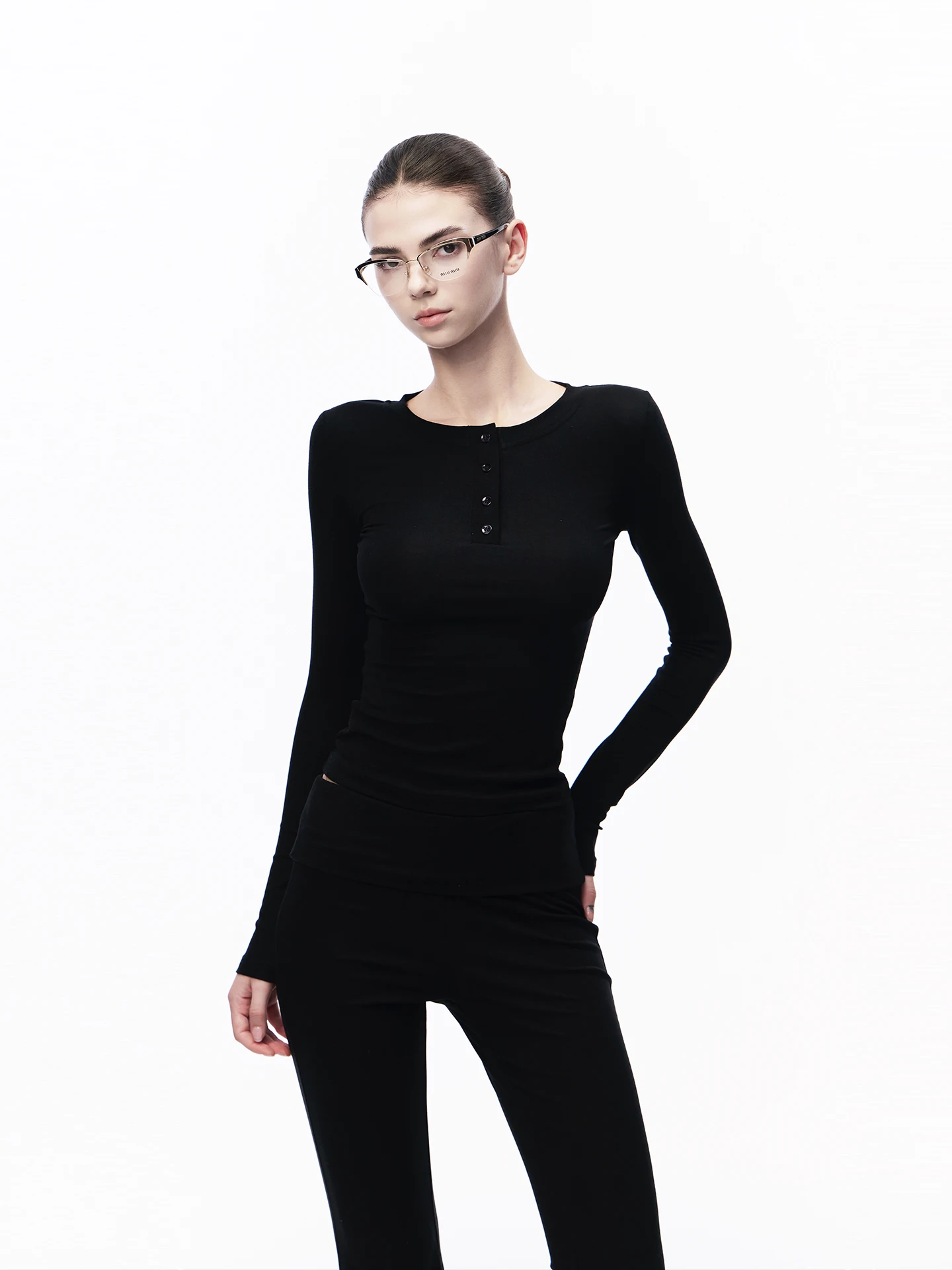 

Женская футболка JLAUNT Bla Long Sve из смесового шелка, облегающая, базовый слой, в стиле American Hot Girl, топ до плеч, весенний сезон