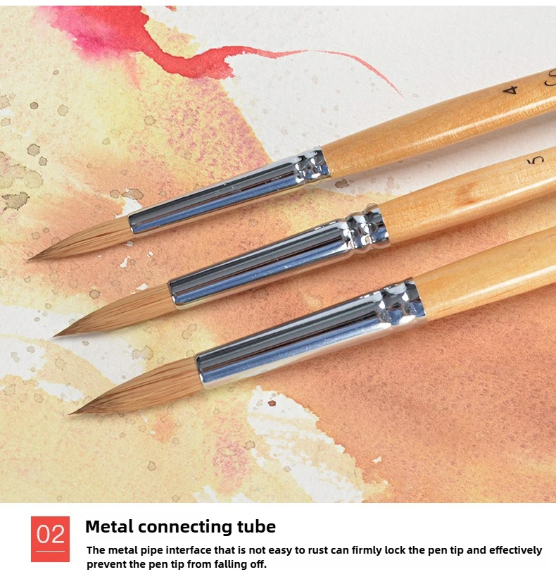 1Pcs Russische Weiße Nächte Sonnet Nerz Mix Haar Malerei Pinsel Haken Linie Stift für Wasser Farbe Malerei Zeichnung Schule kunst Liefert – Detail 5