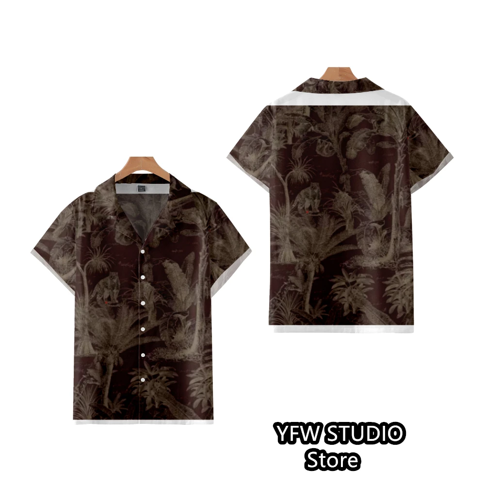 Hawaii Tropischer Stil Papageien-Druck Kurzarm Aloha-Hemden Kubanischer Stil Sommer Plus Size Lässige neue Herrenhemden – Detail 9