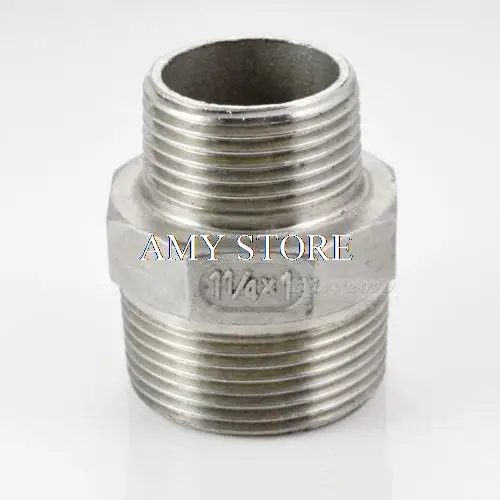 

1-1/4"x1" Male Hex Nipple Threaded Reducer Pipe Fitting Stainless Steel 304 BSPT