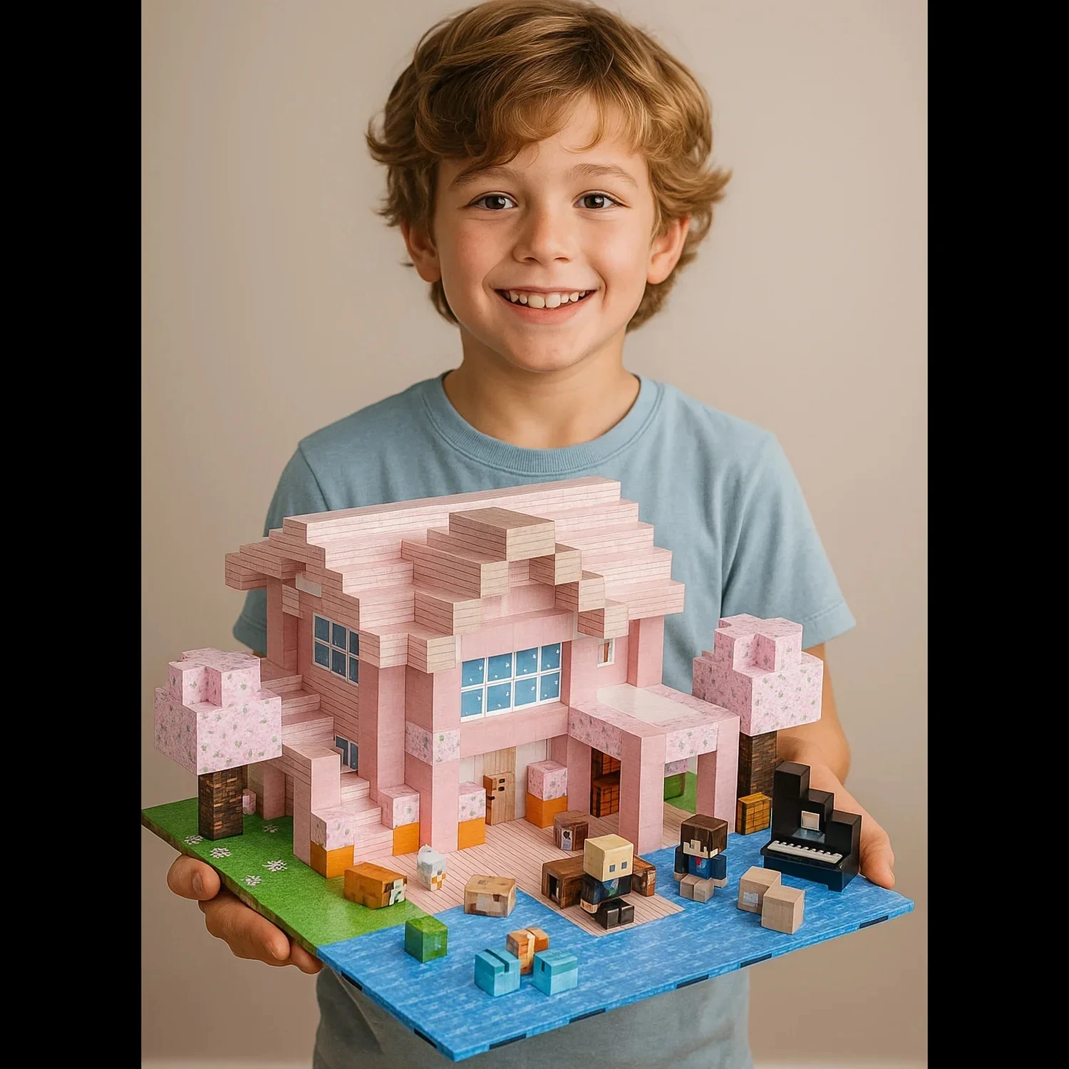 MC Theme Magnetic Building Blocks With Mini Figures Animals Kids STEM Educational Toys pixel Cube Bricks Gifts for Boys and Girl