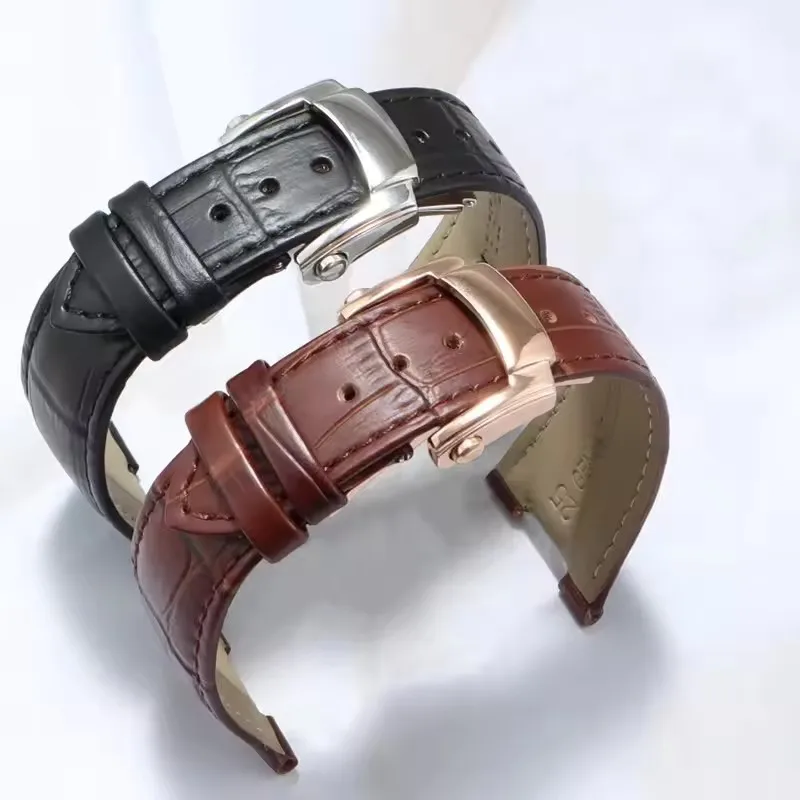 Genuine Leather Watch Band Fit for Patek Philippe 5711 5712G Nautilus 25mmX13mm Brown Black Blue Soft Cowhide Watch Straps