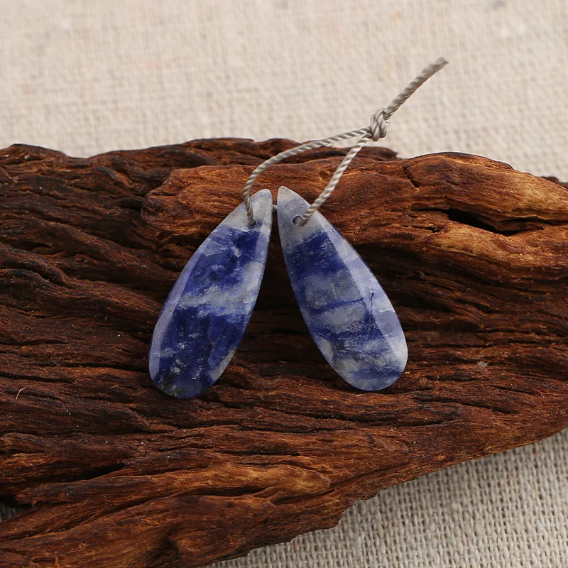 B&F Handmade Lapis Lazuli Pendants, Genuine Natural stones beads, Unique Stones for jewelry & DIY Earring Beads