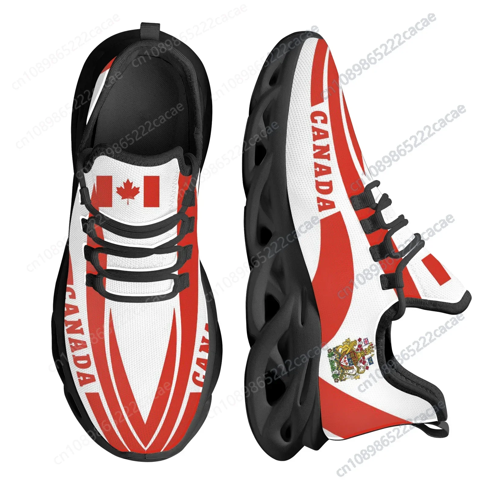 

Canada National Emblem Design Lightweight Breathable Shoes Thick Bottom Knitting Thread Basketball Shoes Sneakers