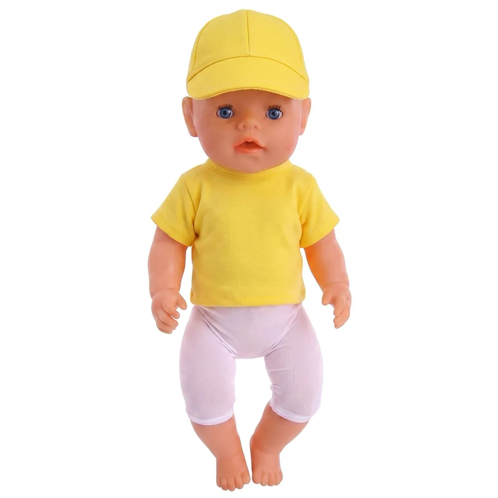 Doll Clothes T-shirt+Pant Shoes Sock Hat For 18Inch American Doll&43Cm Baby Doll Sport Accessories Baseball Sets Girl's Toys