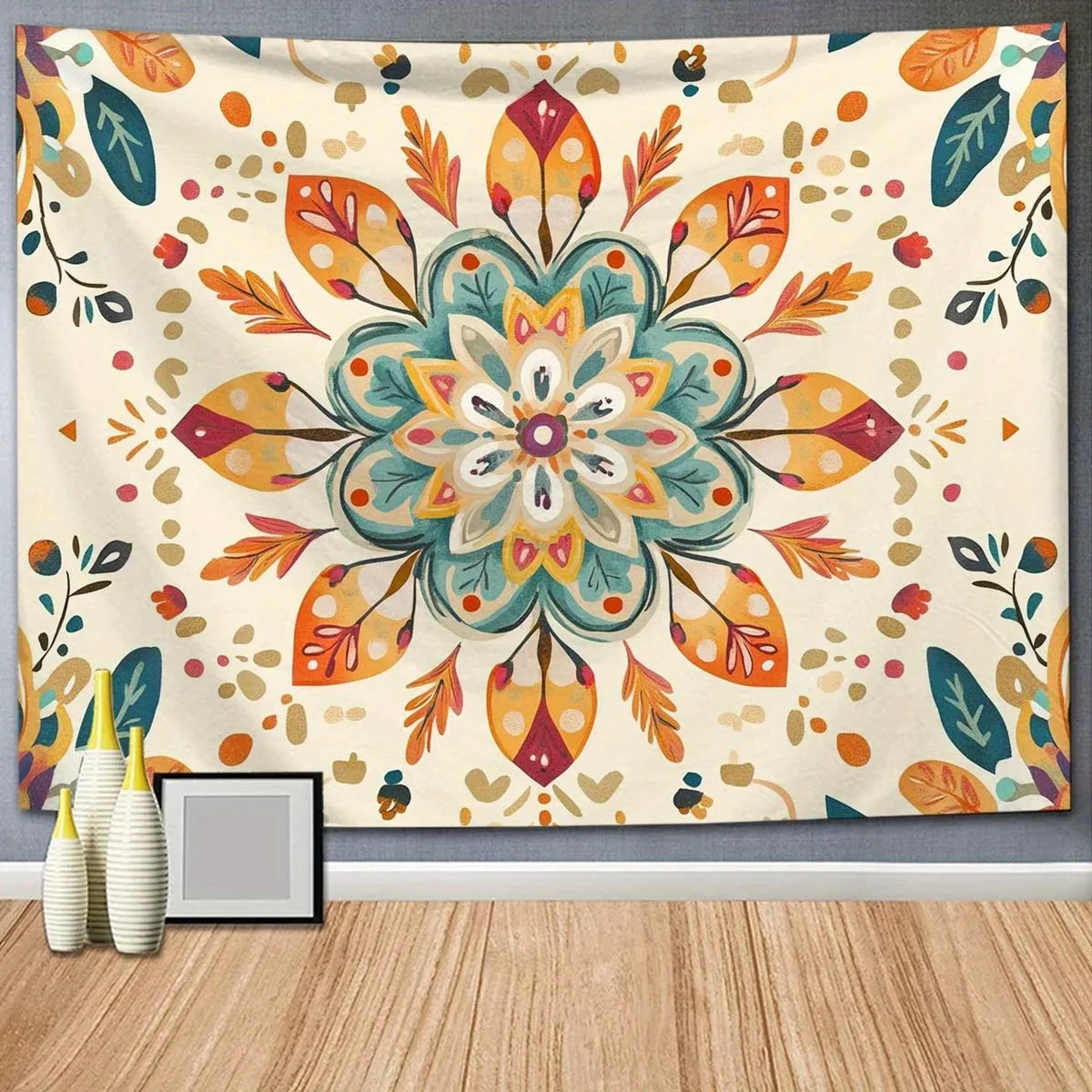 One Piece Bohemian Mandala Tapestry Polyester Thin Peach Skin Knitted Wall Hanging Decorative Room Decor Living Room Decor