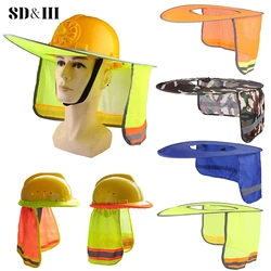 Summer Sun Shade Safety Hard Hat Neck Shield Helmets Reflective Hat Brim Reflective Cap Cover for Construction Workers