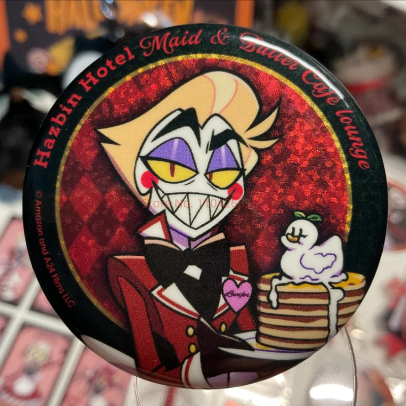 Hazbin Hotels Higu Hell Inn Cafe Linkage Alastor Lucifer A Coffee Positive Ratio Badge Anime Merchandise Toys Original Bag Gifts