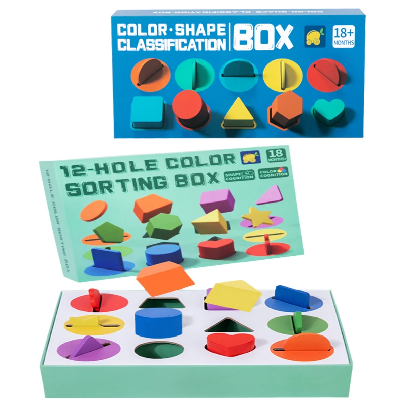 Brinquedos de madeira montessori para crianças, formato de madeira, classificador de cores, brinquedo educacional para bebês, presentes pré-escolares