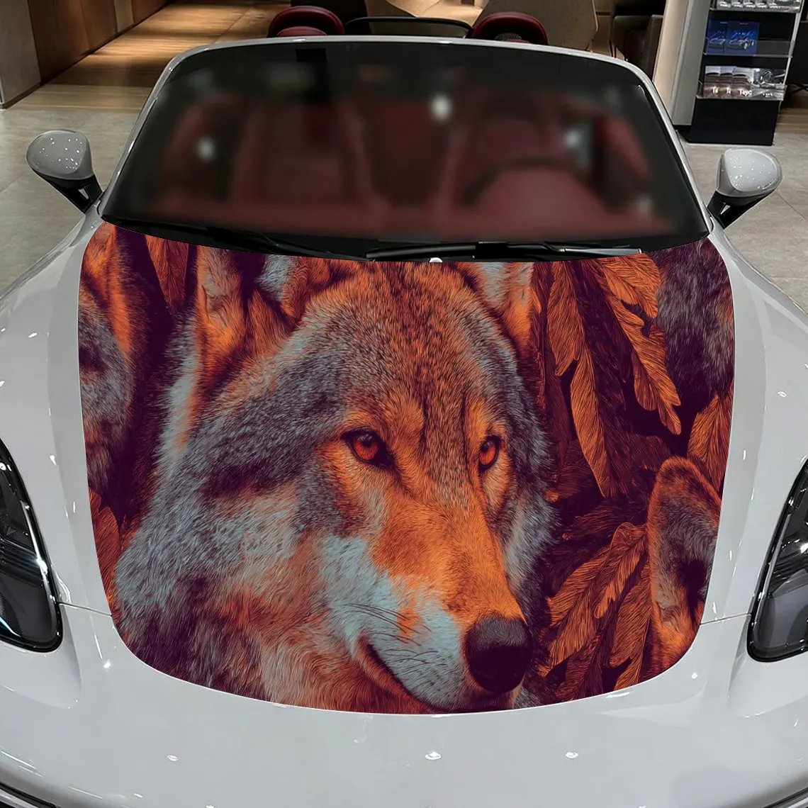 

Car Decal Wolf in Fall-Themed Artwork & Artistic, Vivid-Natural Visual Details Car Hood Sticker, Waterproof Self - Adhesive Viny