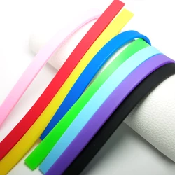 3pcs 19.5cm Silicone Cord,10x3mm Alternative Leather Strip,Vintage Texture Bracelet Making,DIY Supplies