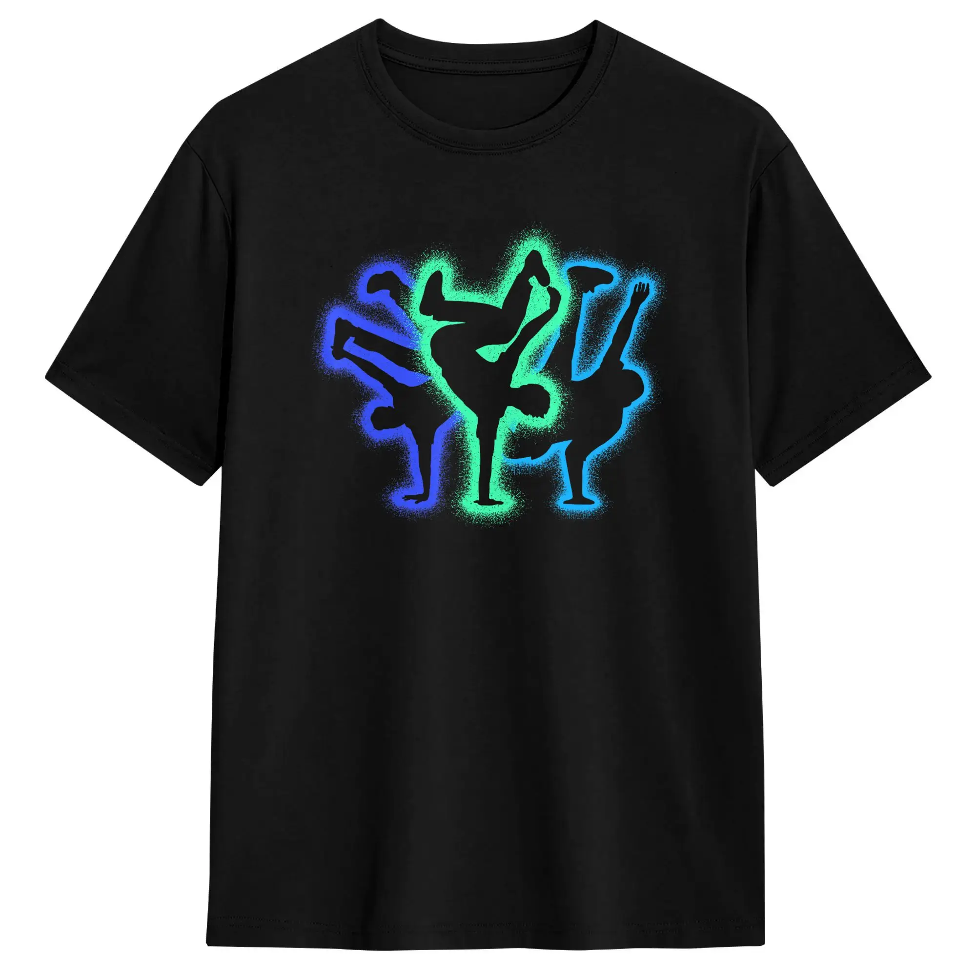 Breakdance Dance Silhouettes Cotton T-Shirt For Men Summer  Streetwear T-Shirts Harajuku Tees Big Size Wholesale Tops