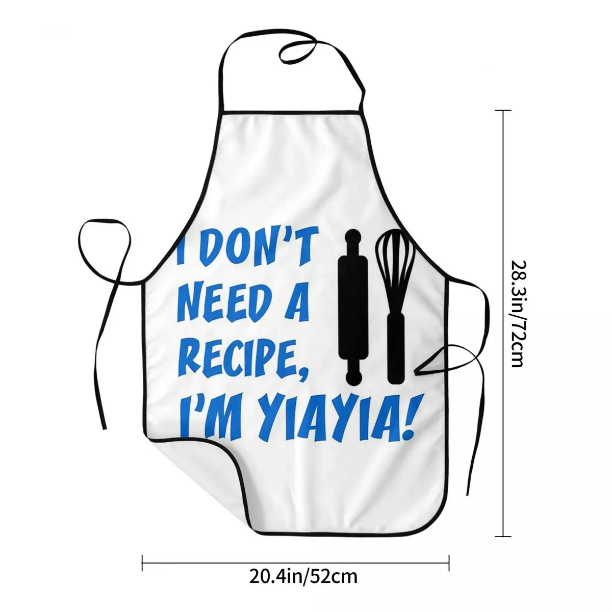 Don't Need Recipe YiaYia Greek Grandmother Apron Chef Cooking Baking Tablier Bib Kitchen Cleaning Pinafore for Women Men