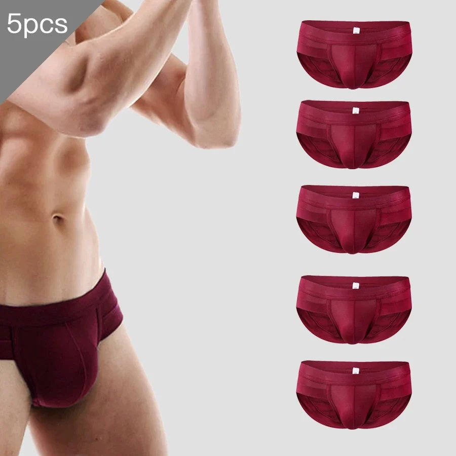 

5 шт. мужское нижнее белье U-образные выпуклые трусы мужские карманные спортивные дышащие шорты с низкой талией