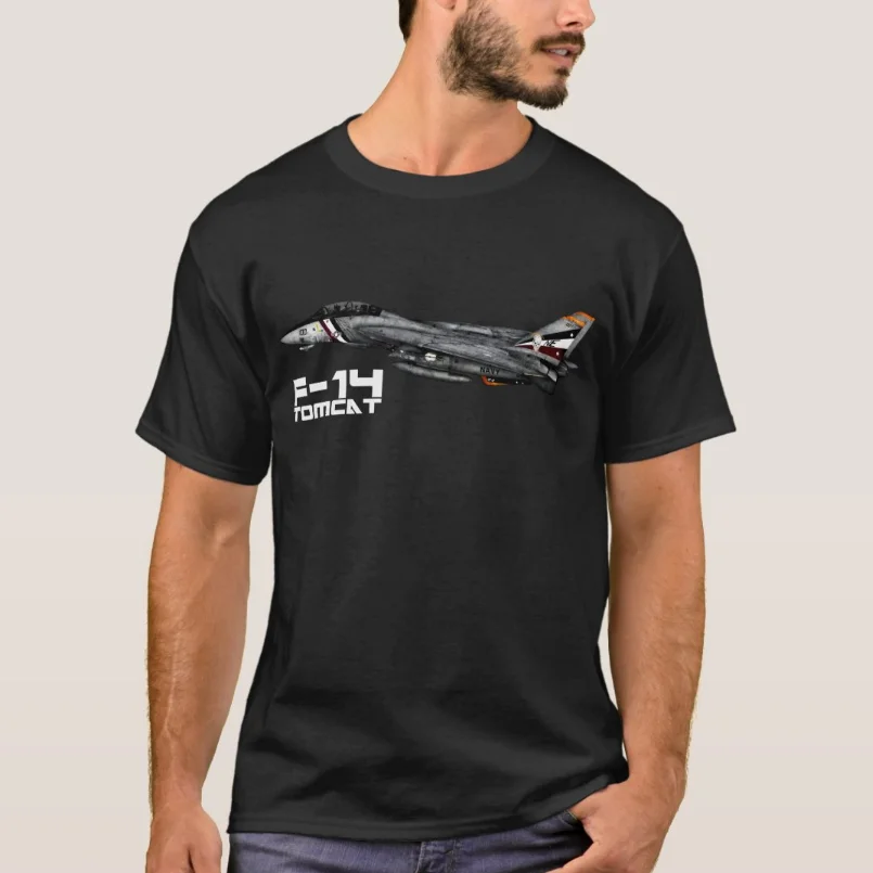 

Naval F-14 Tomcat Fighter Aircraft T-Shirt 100% Cotton O-Neck Summer Short Sleeve Casual Mens T-shirt Size S-3XL