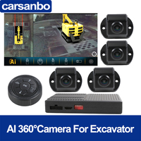 2024 Excavator AI 360 Degree Panoramic 3D Bird Eye View Camera Parking Monitor System HD 1080P Surround View Sony 307 cameras