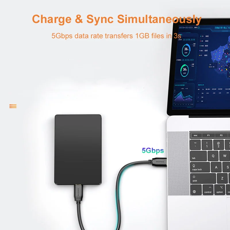 SAMZHE Festplatte Externe Kabel USB Micro B Kabel HDD Kabel Micro Datenkabel SSD Sata Kabel für Festplatte micro B USB 3,0 Kabel – Detail 2