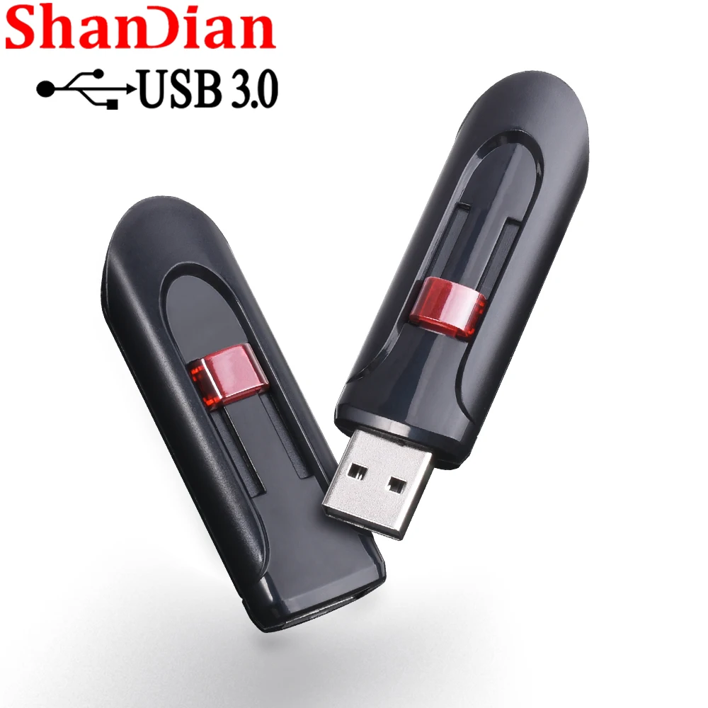 Black Business USB 128GB 64GB 32GB 16GB 8GB 4GB Flash Drive Sliding Chip Memory Stick  High Speed Real Capacity Pen Drive