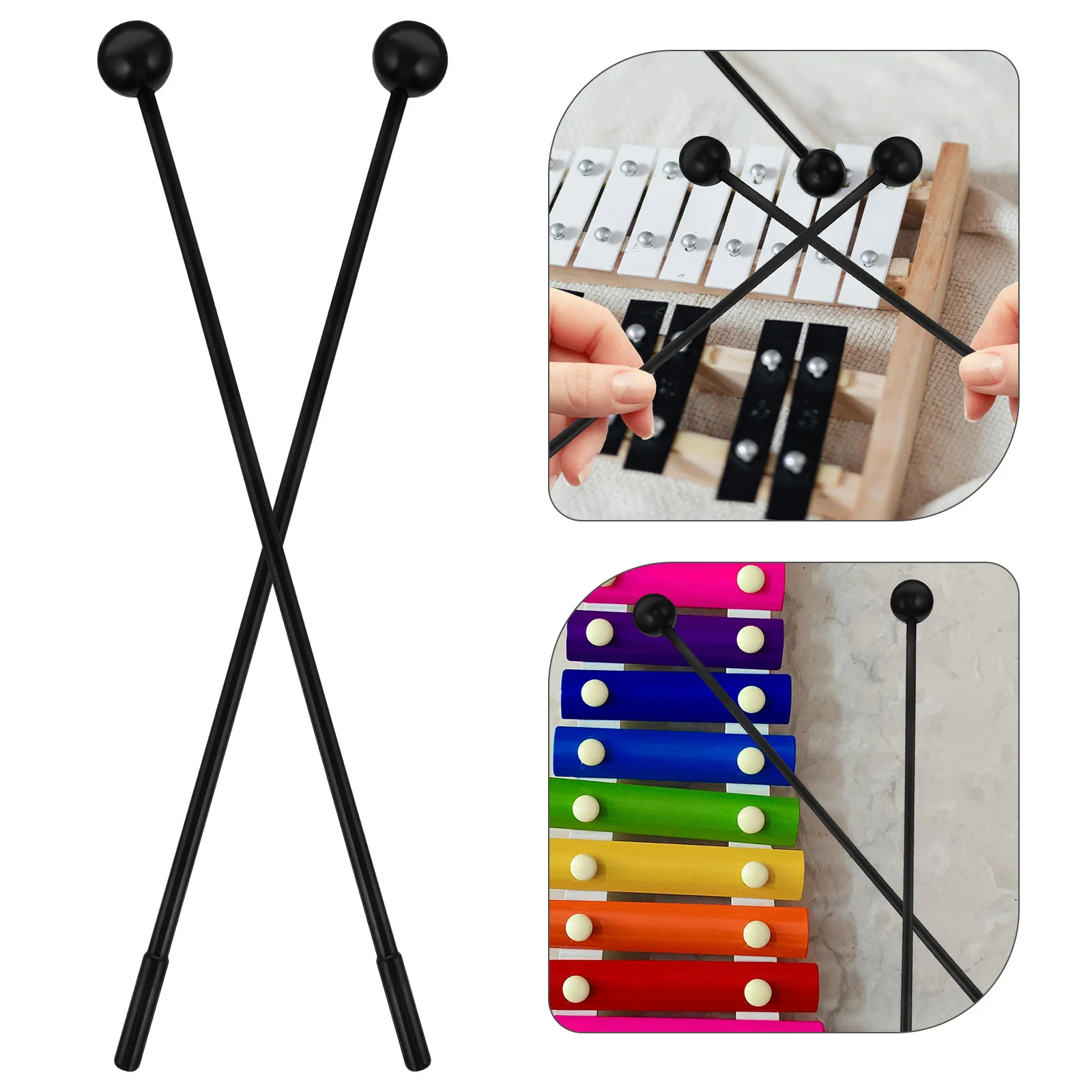 

2Pairs Plastic Drumsticks Durable Double Ended Lightweight Practical Jazz Snare Drumsticks for Practice Performance
