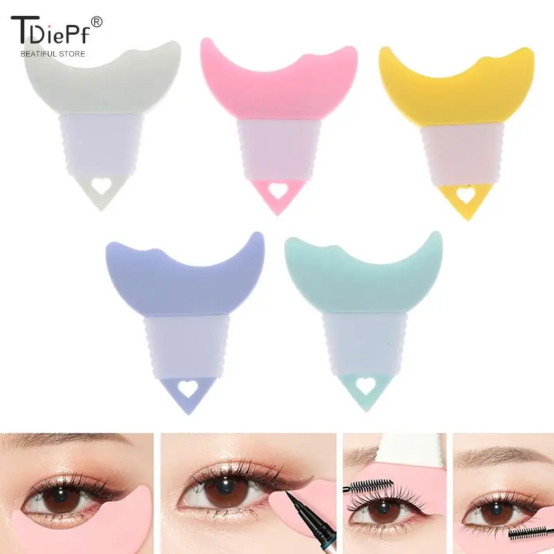 1* Mascara Baffle Silicone Eyeliner Stencils Eyeshadow Pad Women Makeup Eyeshadow Applicator Mascara Baffle Easy Eye Makeup Tool