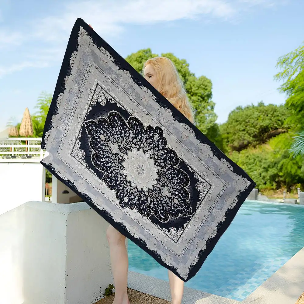 Complex regular patterns Microfiber Blanket Quick Drying Beach Towels Oversized Printing Super Absorbent Pool Towel Blanket