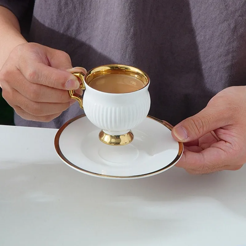 90ML Europäisches Set Nachmittagstee Hochwertige Kaffeetasse Keramik Britisches Exquisites Haushalts-Teetassen-Set