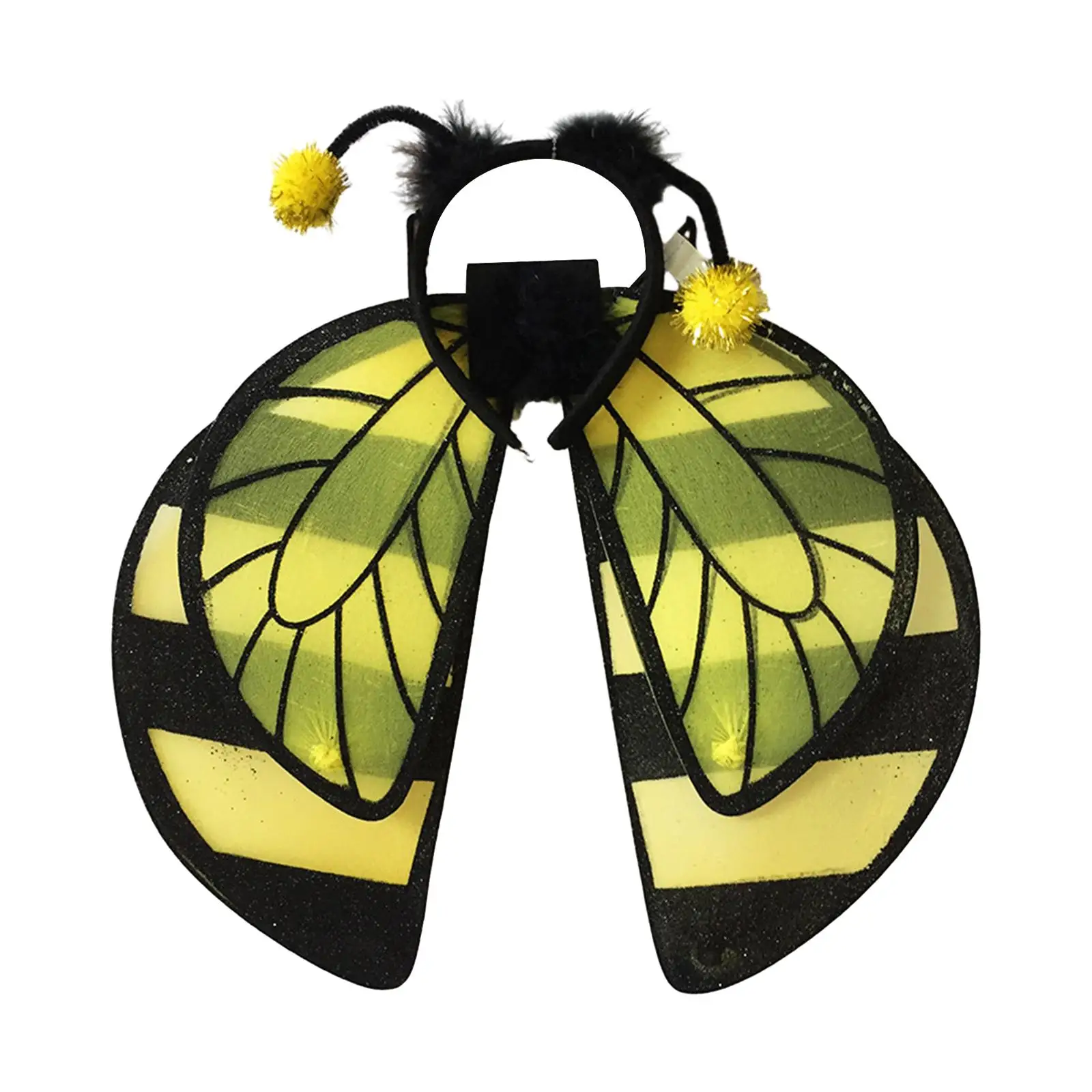 Kids Bee Wing Headband Cosplay Wing Hairband Cute Costume Wing Hairband for Halloween Birthday Nightclub Party Stage Performance