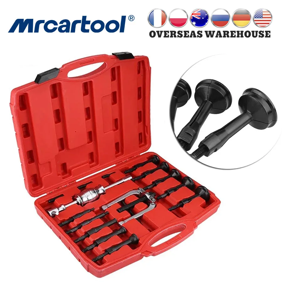 

MRCARTOOL Insert Bearing Extractor 16Pcs Disassemble Bearing Blind Hole Slide Hammer Puller Tool Kit Car Remover Repair Tools