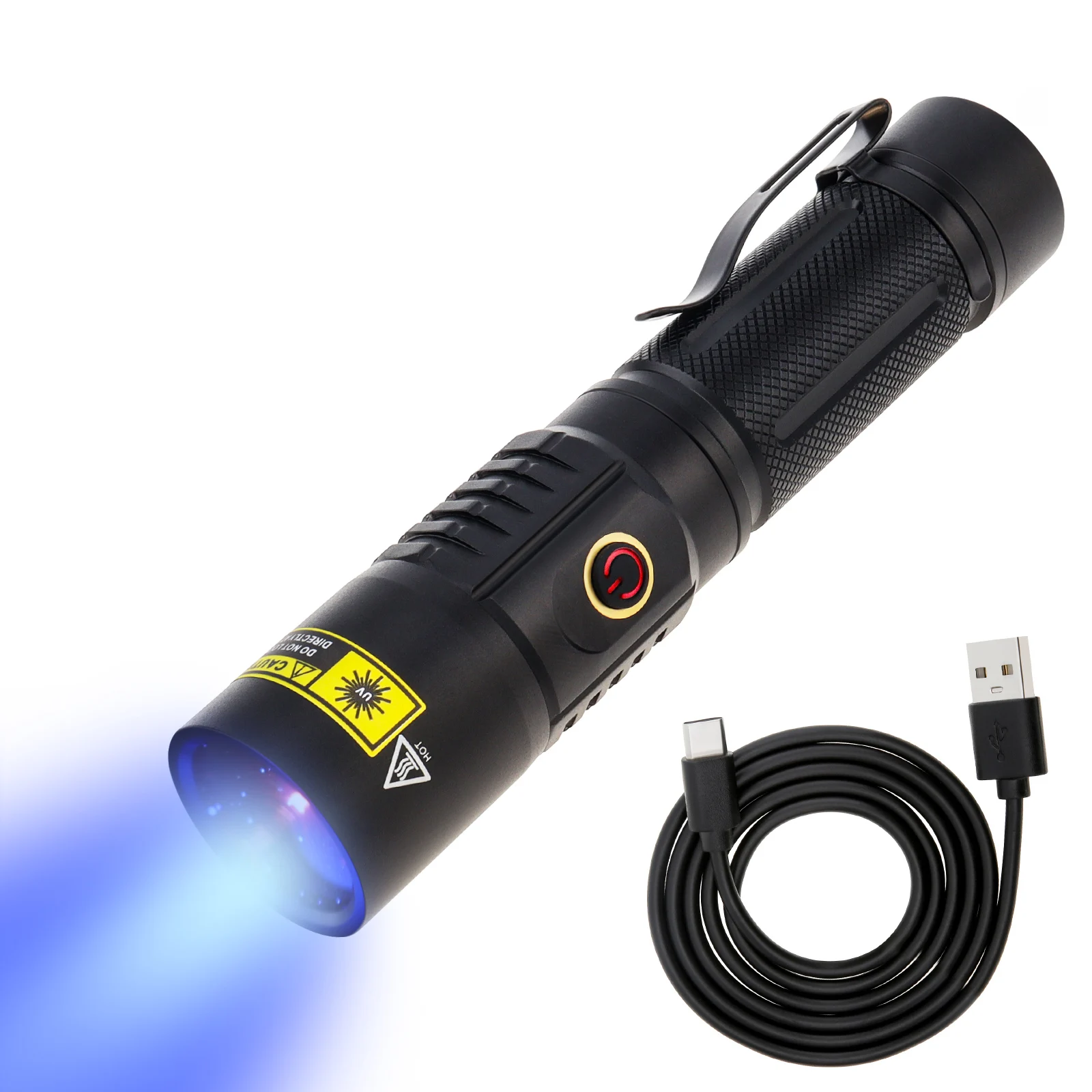 

Y30 20W 365nm Rechargeable UV Black Light Flashlight for Pet Urine Detection / Resin Curing with USB-C, Filter, 2 Modes Light