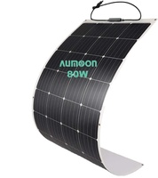 AUMOON 80W 100w 150w 200 Watt ETFE Flexible Solar Panels for house roof golf car boats RV Camping