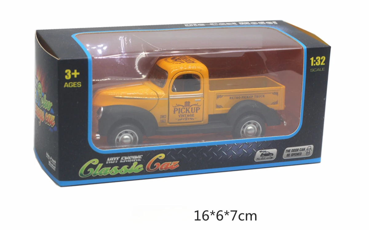 1:32 Pastilla de aleación Coches clásicos Modelo de simulación de juguete extraíble, sonido y luz Metal fundido a presión de 5 pulgadas