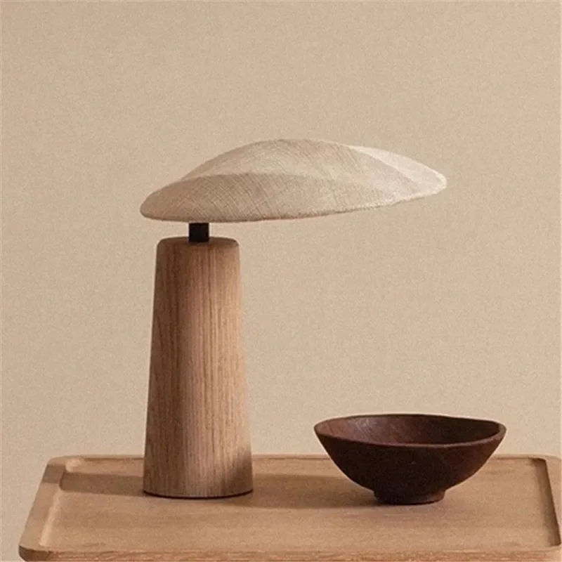 

Japanese study bedside lamp Wabi sabi solid wood table lamp led designer Desk Light Living room Tea Room Sofas aesthetic lamp