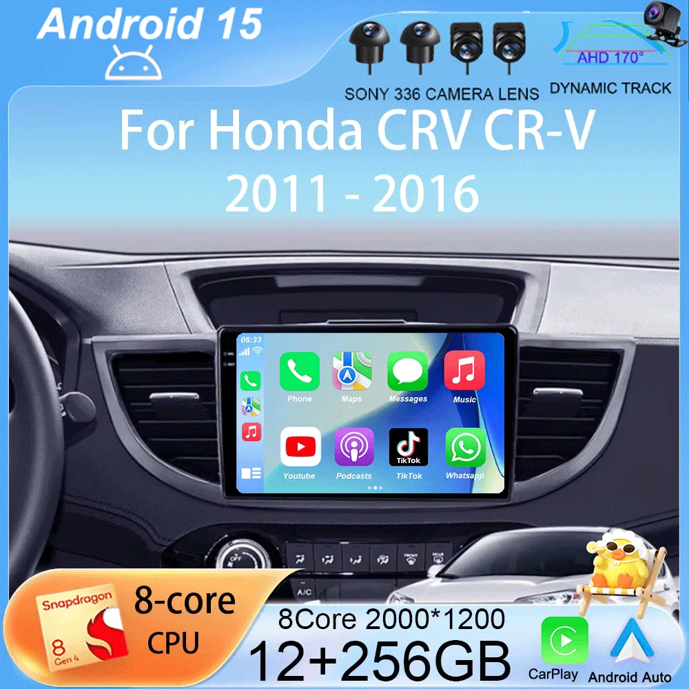 

Автомобильный радиоприемник Android 13 для Honda CRV CR-V 2011 2012 2013 2014-2016, мультимедийный плеер с GPS-навигацией, головное устройство 2din, стерео