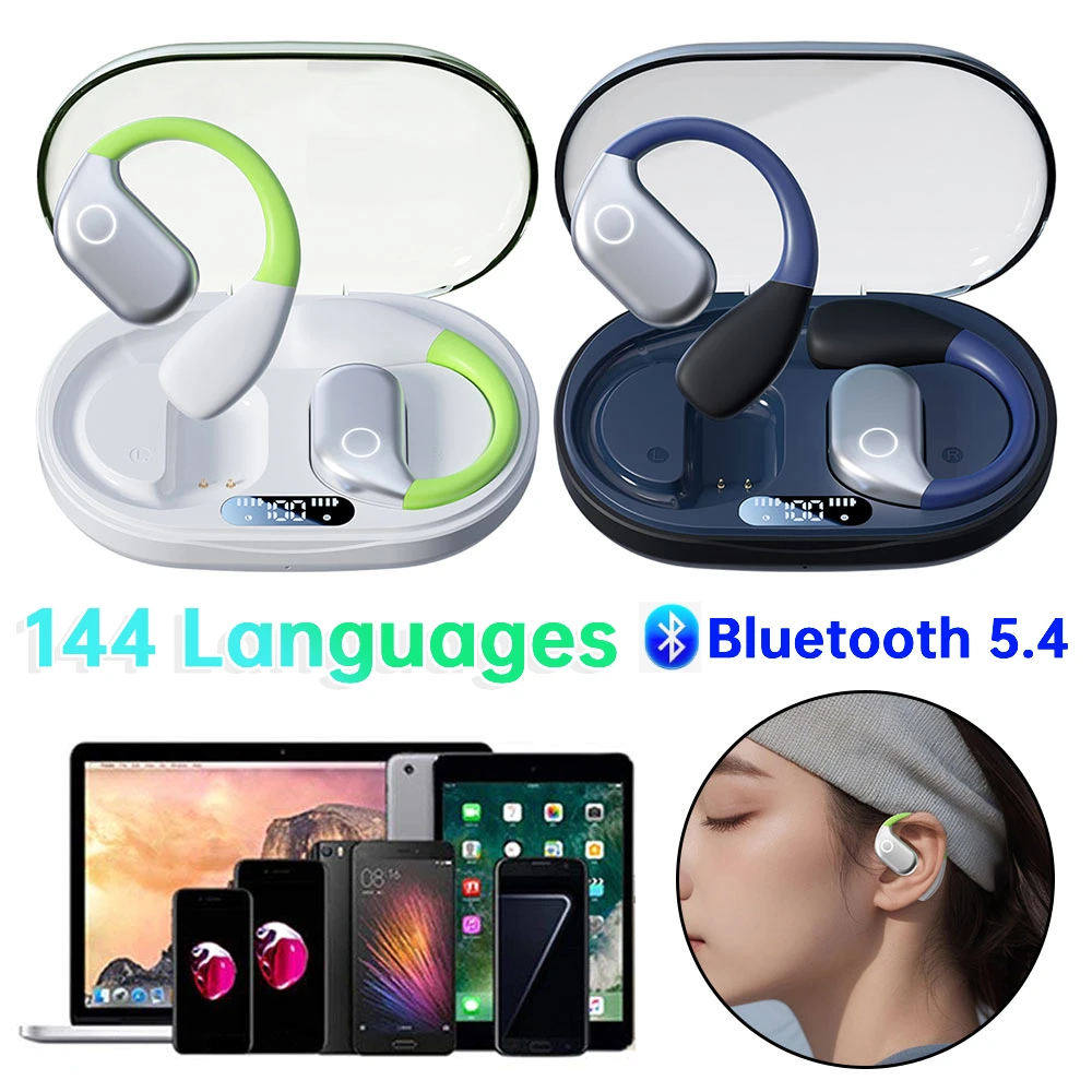 

Беспроводные Bluetooth-наушники-переводчики на 144 языка, устройство для двустороннего перевода в реальном времени, наушники для путешествий, бизнеса и обучения