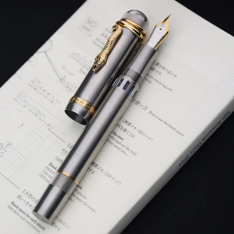 

P137MAJOHN Titanium Alloy Pen Snake Clamp Edition No.6 Daming Sharp Observation Ink Window Piston Ink Absorbing Pen Moonman