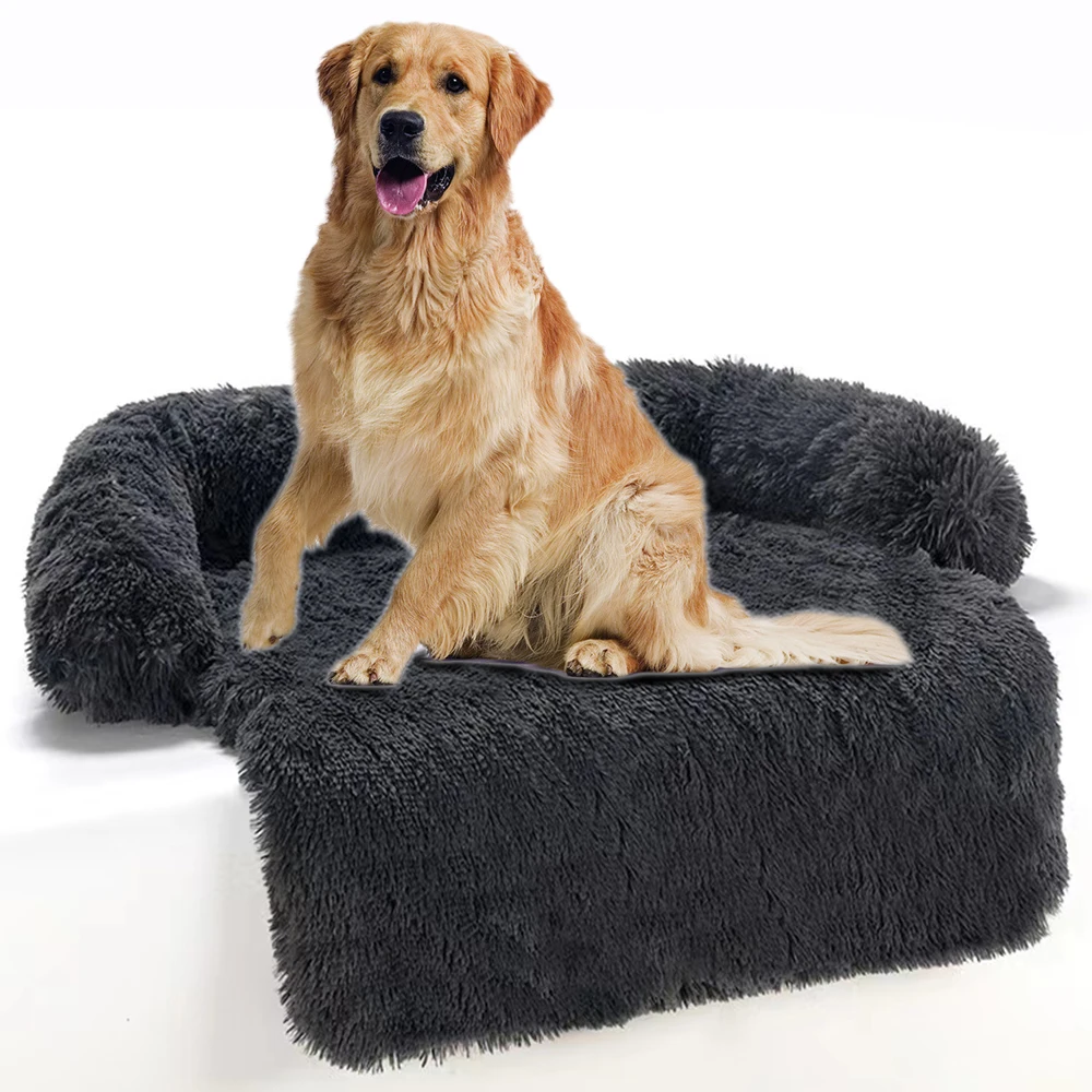 

Plush Dog Sofa Bed Washable Calming Dog Beds for Large Dogs Cushion Pet Kennel Mat Winter Warm Cat Bed Blanket Dropshipping