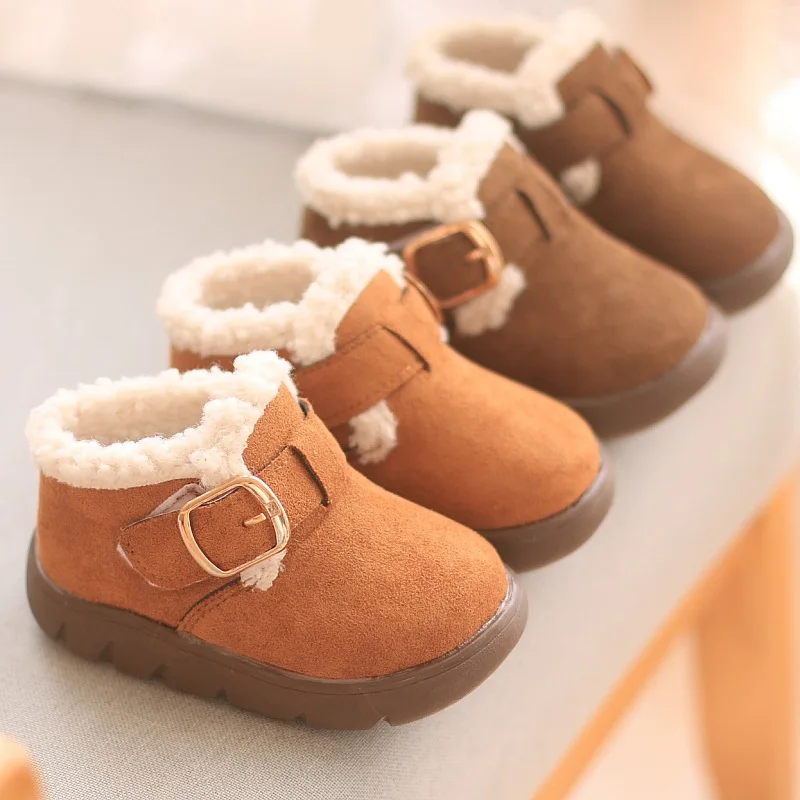 

Baby Boy Cozy Fleece Moccasins - Plush Lined, Non-Slip Sole & Adjustable Strap. Perfect Indoor/Outdoor Winter Comfort!