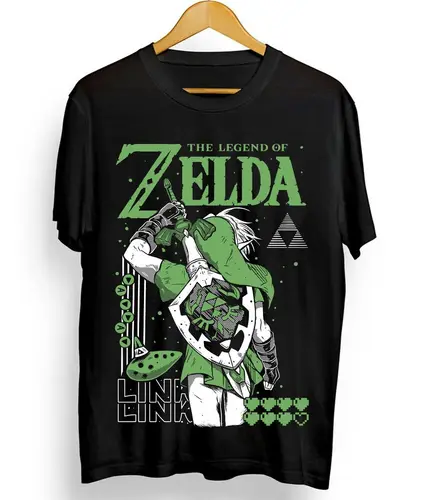 Imagen 2 del producto Camiseta The Legend of Link To The Past, divertida camiseta negra de Anime, todas las tallas