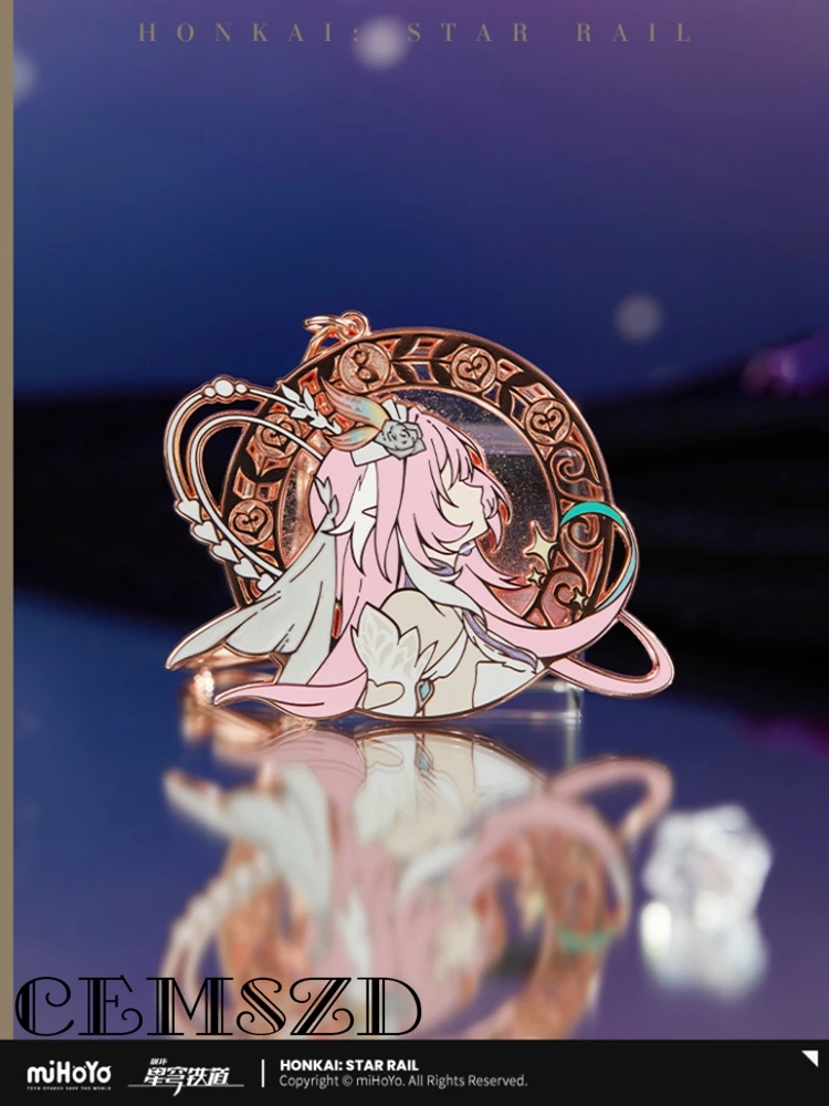 [Authentique] Pendentif en métal à effet de sable mouvant officiel du jeu Honkai Star Rail Cyrene, accessoires de clé de personnage d'anime, cadeau d'Halloween