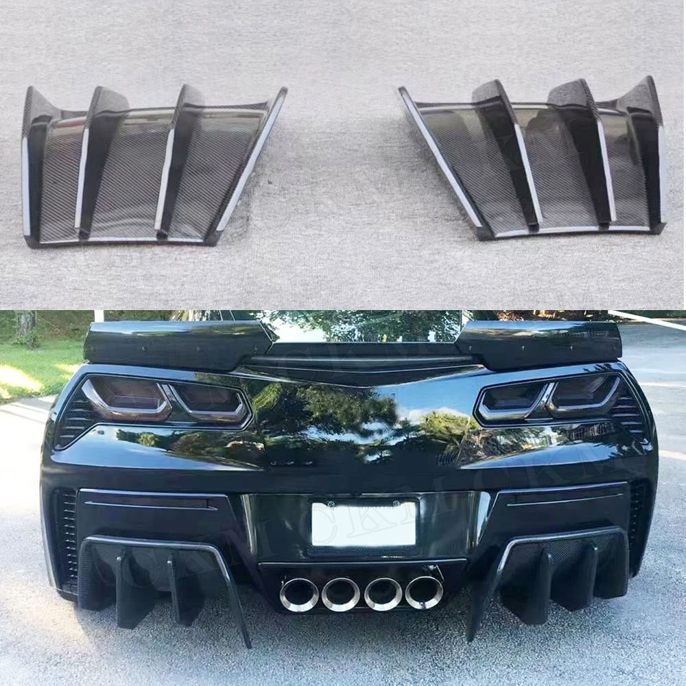 Carbon Fiber Rear Bumper Diffuser FRP Prime Rear Lip Spoiler For Chevrolet Corvette C7 2014-2017