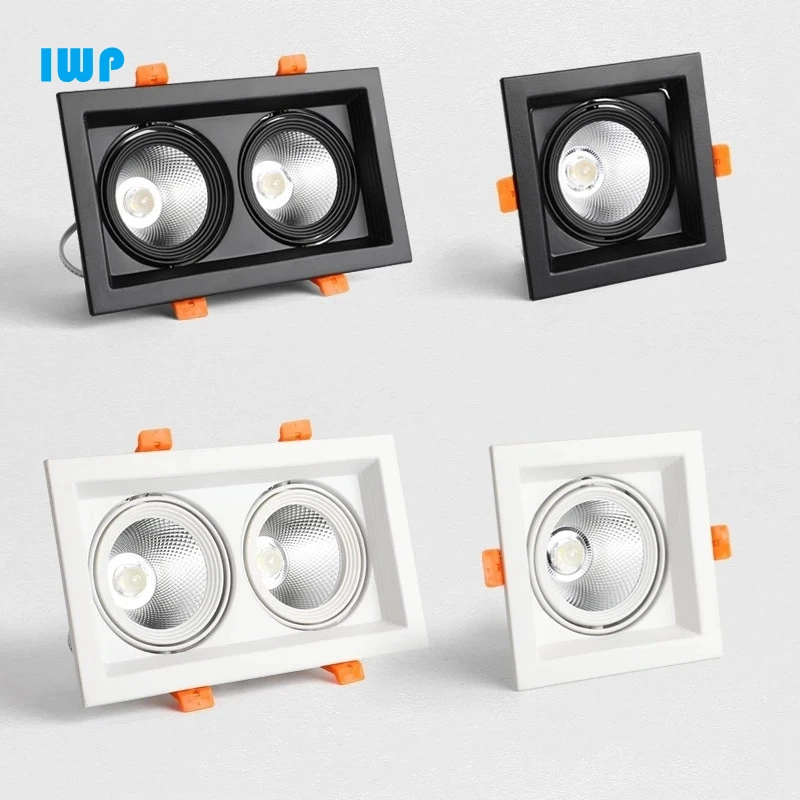 Super Bright Square Dimmable COB LED Recessed Downlight 10W/20W 3000K/4000K/6000K Ceiling Spot Lamp AC110 220V Home Decor