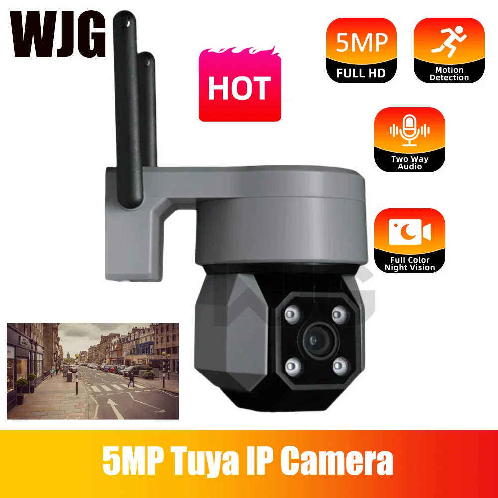 camera de vigilancia cctv ao ar livre protecao de seguranca domestica auto rastreamento deteccao humana wi fi tuya smart camera ip 5mp 01