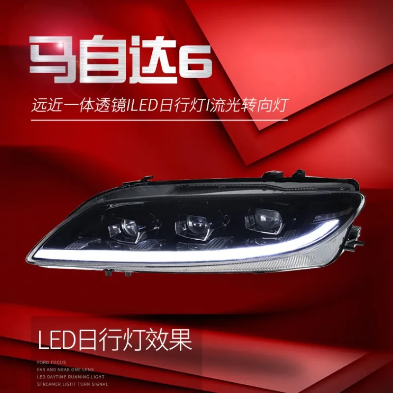 Car Headlights Assembly For Mazda 6 Head Lamp 2003-2015 DRL Daytime Running Light Streamer Turn Signal High Low Beam Head Lamp